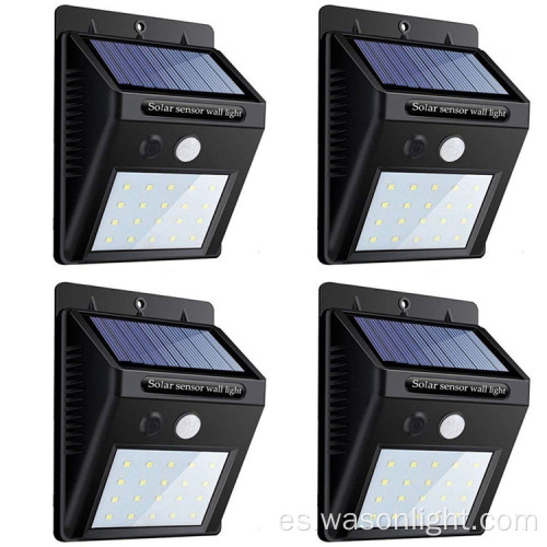 Precio competitivo de marca Garantía de 2 años Sensor de movimiento de jardín al por mayor Luz de pared LED IP65 luces solar al aire libre más brillantes